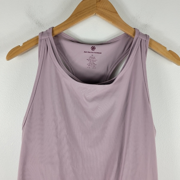 Any Age Activewear Keyhole Two In One Sports Bra Tank Top Twofer - Picture 2 of 12